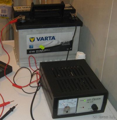 АКБ Varta от зарядного устройства Орион PW 325