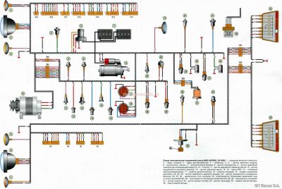 Электросхема шасси МАЗ